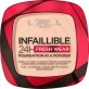 Loreal Paris Infaillible 24H Fresh Wear pudră compactă 180 Rose Sand, 9 g