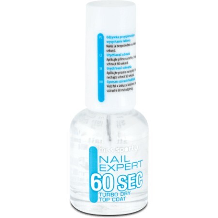 Miss Sporty Nail Expert 60 sec turbo top coat, 8 ml