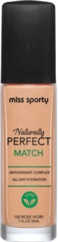 Miss Sporty Naturally Perfect Match fond de ten 100 Rose Ivory, 30 ml