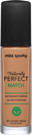 Miss Sporty Naturally Perfect Match fond de ten 201 Classic Beige, 30 ml