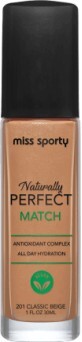 Miss Sporty Naturally Perfect Match fond de ten 201 Classic Beige, 30 ml