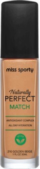 Miss Sporty Naturally Perfect Match fond de ten 210 Golden Beige, 30 ml