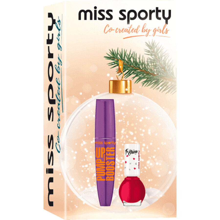 Miss Sporty Set Mascara Pump Up Booster+ Lac de unghii 1'TO SHINE 220, 1 buc