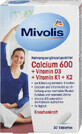 Mivolis Calciu 600+Vitamina D3 +Vitamina K1+K2 tablete, 51 g
