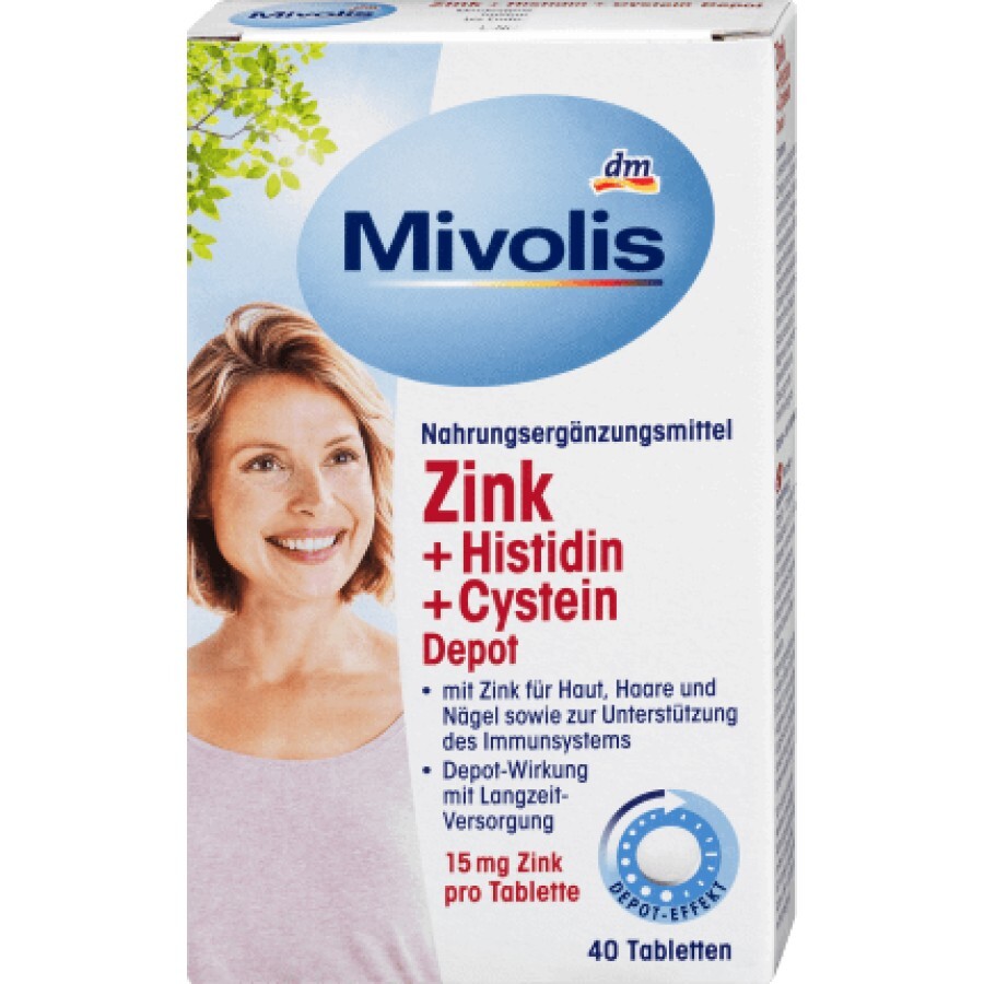 Mivolis Zinc+Histidină+Cisteină Depot tablete, 19 g