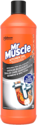 Mr Muscle Gel desfundare ţevi din baie şi bucătărie, 1 l