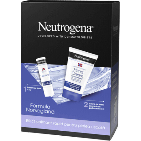 Neutrogena Set cremă de mâini + balsam de buze, 1 buc