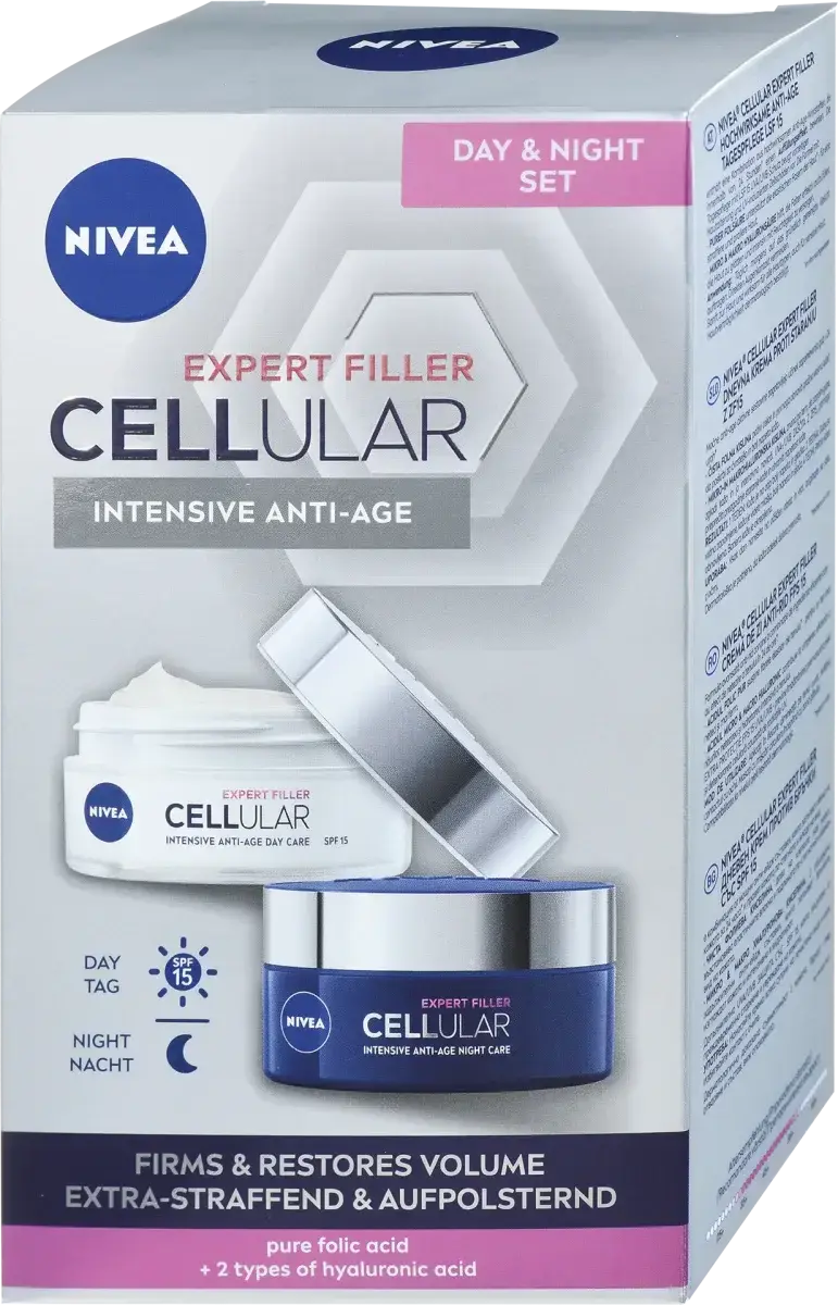 nivea cellular 3 in 1 cushion pret Nivea Cellular Filler cremă de zi + Cellular Filler cremă de noapte, 100 ml