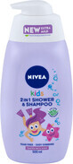 Nivea Kids 2in1 şampon şi gel de duş cu fructe de pădure, 500 ml