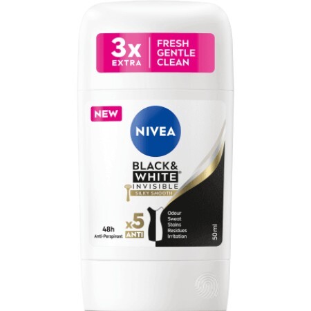 Nivea Nivea Deo stick  Black&W Silky 50ml, 50 ml