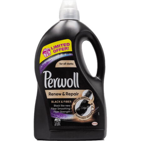 Perwoll Detergent de rufe Renew&Repair Black 75 de spălări, 4,5 l