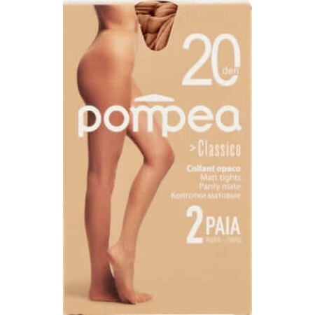 Pompea Dres damă Classico mărimea 3/4-M culoare nude Polvere Dorata 20 DEN, 2 buc