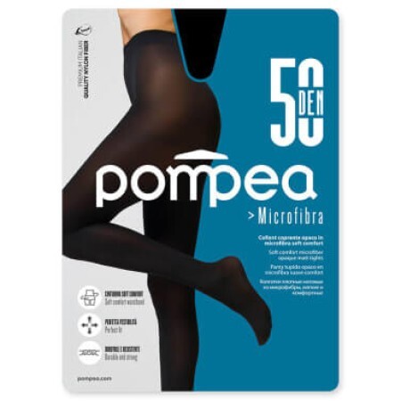 Pompea Dres damă Microfibră 50 DEN 4-L negru, 1 buc