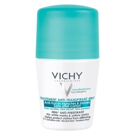 Vichy Deodorant roll-on antiperspirant anti-urme 48h, 50 ml