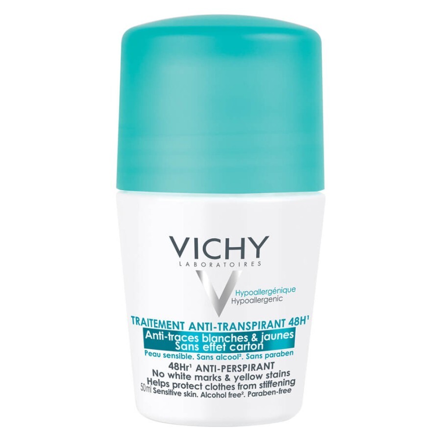 Vichy Deodorant roll-on antiperspirant anti-urme 48h, 50 ml