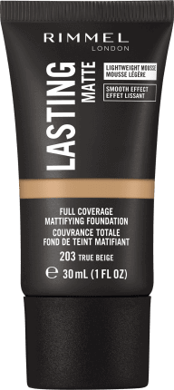 Rimmel London Fond de ten Lasting Matte 203 True Beige, 30 ml