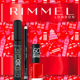 Rimmel London Set Mascara Extra 3D Lash+ Creion Pentru Ochi Soft Khol 61 + Lac De Unghii 60S Super Shine 315, 1 buc