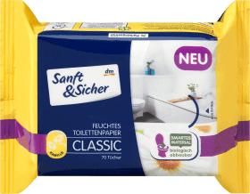 Sanft&Sicher Classic hârtie igienică umedă, mușețel, 70 buc