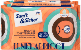 Sanft&Sicher Hârtie igienică umedă funky apricot, 100 buc