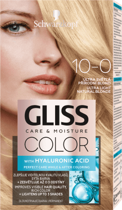 Schwarzkopf Gliss Color Vopsea de păr permanentă 10-0 Ultra Light Natural Blonde, 1 buc