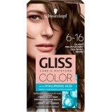 Schwarzkopf Gliss Color Vopsea de păr permanentă 6-16 Șaten Perlat Rece, 1 buc
