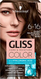 Schwarzkopf Gliss Color Vopsea de păr permanentă 6-16 Șaten Perlat Rece, 1 buc