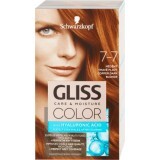 Schwarzkopf Gliss Color Vopsea de păr permanentă 7-7 Blond Închis Roșcat, 1 buc
