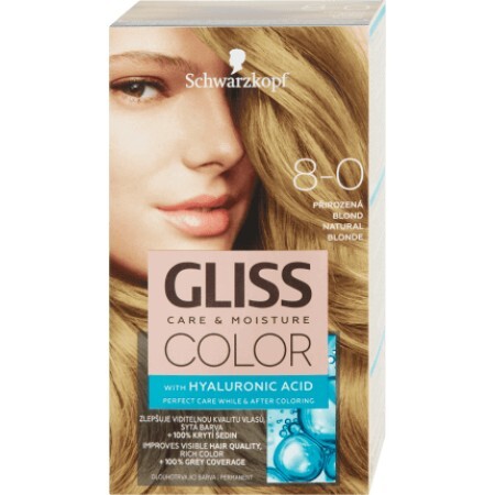 Schwarzkopf Gliss Color Vopsea de păr permanentă 8-0 Blond Natural,, 1 buc