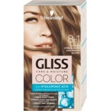 Schwarzkopf Gliss Color Vopsea de păr permanentă 8-1 Blond Mediu Rece, 1 buc