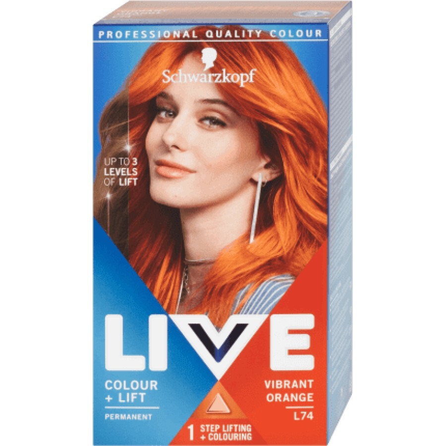 Schwarzkopf Live Vopsea de păr permanentă L 74 Vibrant Orange, 142 g