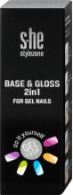 S-he colour&amp;style Baza &amp; gloss 2 &#238;n1 unghii gel, 7 ml