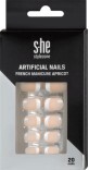 S-he colour&amp;style Unghii artificiale french apricot, 1 Set