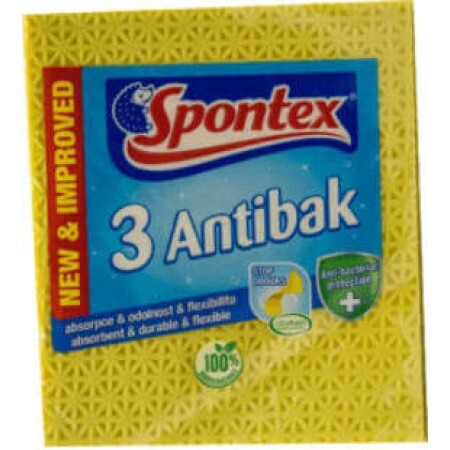 Spontex Lavetă antibacteriană, 3 buc