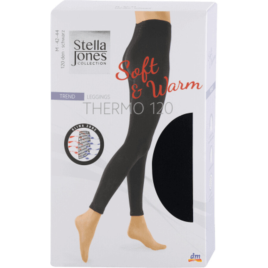 Stella Jones Stella Jones colanți soft & warm trend leggings thermo negru 120 DEN, mărimea 42-44 (M), 1 buc