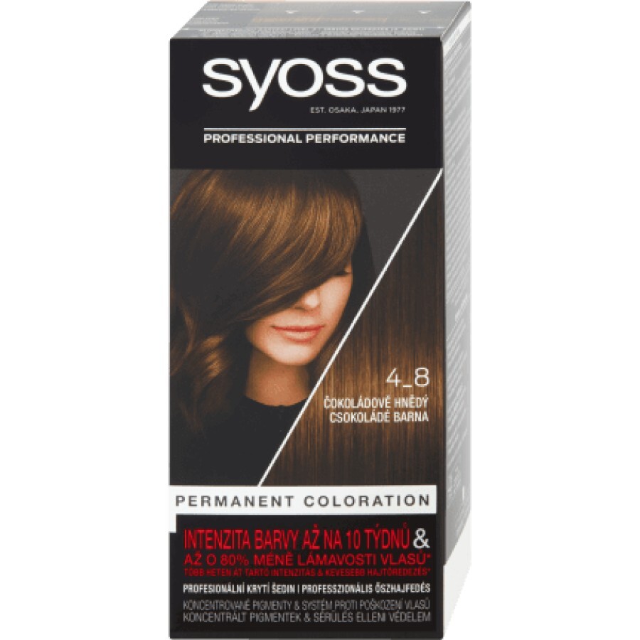 Syoss Color Vopsea de păr permanentă 4-8 Șaten Ciocolatiu, 1 buc