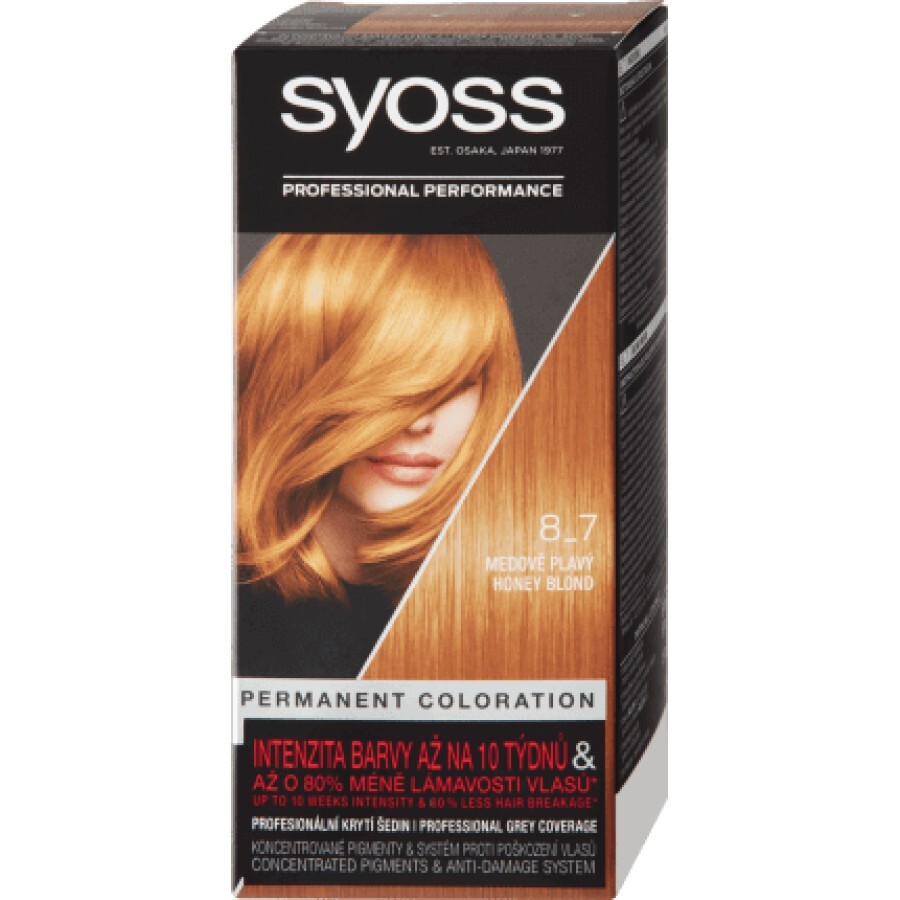 Syoss Color Vopsea de păr permanentă 8-7 Honey Blond, 1 buc