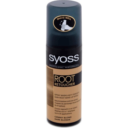 Syoss Root Retoucher Spray pentru vopsirea temporară a rădăcinilor dark blond, 120 ml