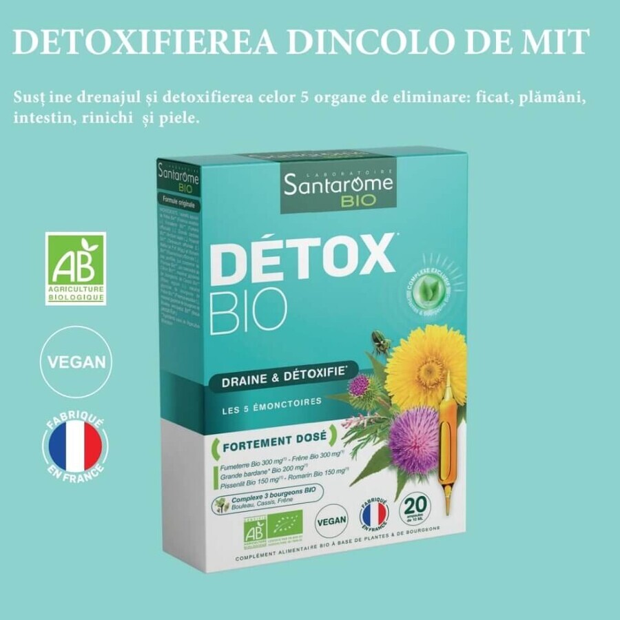 Detox Bio, 20 ampollas, Santarome Natural