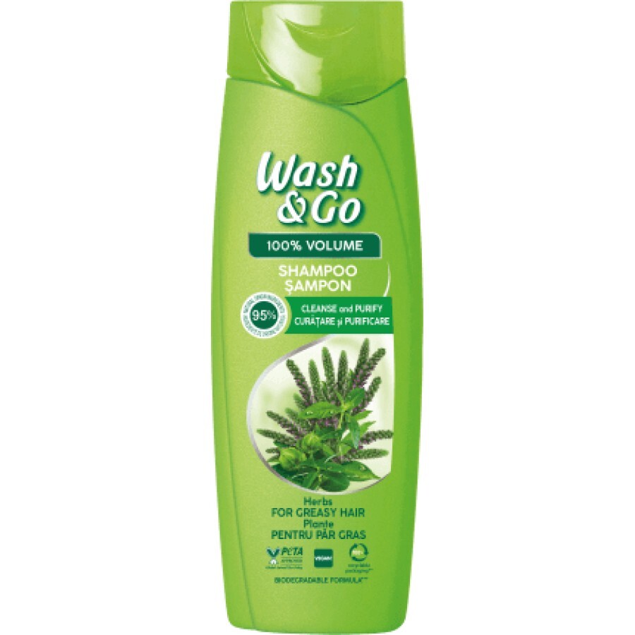 Wash&Go Șampon cu extract de plante medicinale, 360 ml