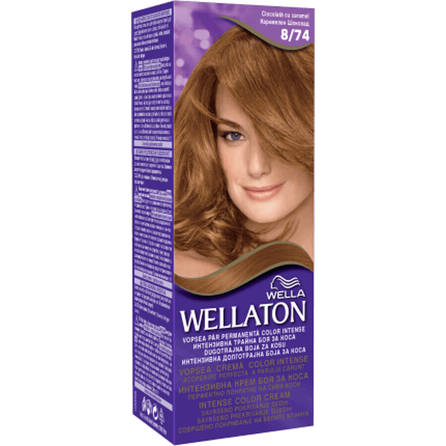 Wellaton Vopsea de păr permanentă 8/74 ciocolată caramel, 1 buc