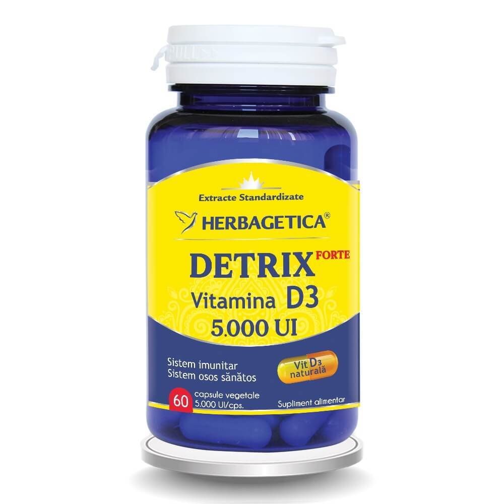 Detrix Forte Vitamina D3 5000 UI, 60 capsule, Herbagetica